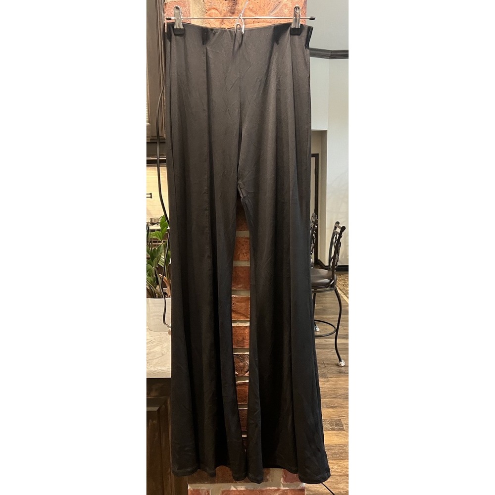 BOG Band Of The Free Elastic Waste Wide Leg Flare Black Pants Stretch Size S
